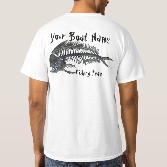 Mahi för personligfartygnamn Fishbones Tee Shirt (Baksida)