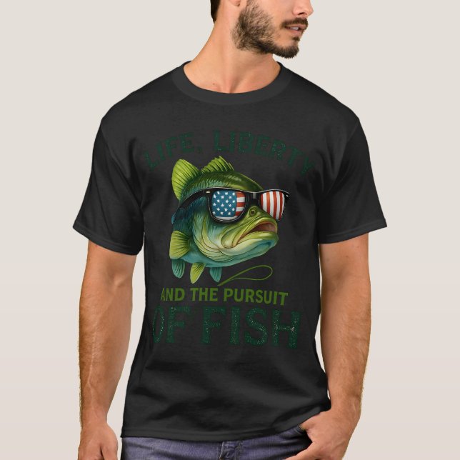 Mahi-Mahi Amerikansk Flagga Märke T Shirt (Framsida)