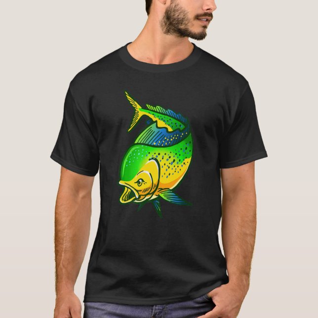 Mahi Mahi Fishing Dorado Fisherman Angling Fläkt T Shirt (Framsida)