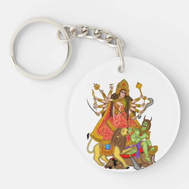 Mahishasur Mardini Durga Keychain (Framsidan)
