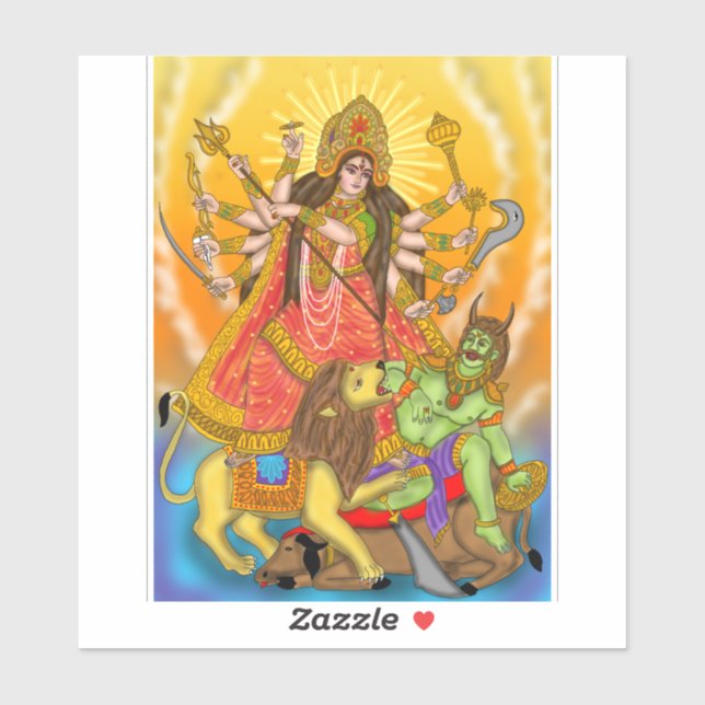 Mahishasur Mardini Durga Stickers Klistermärken (Ark)
