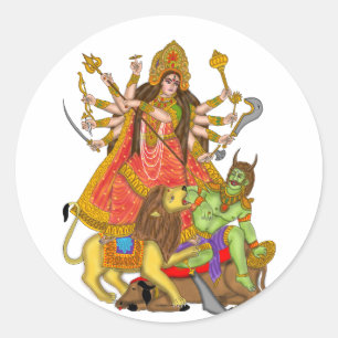 Mahishasur Mardini Durga Stickers Runt Klistermärke
