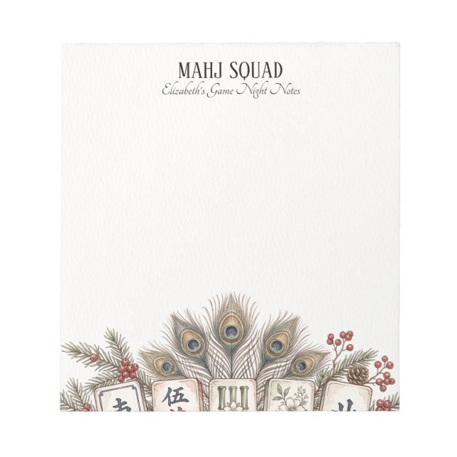 Mahj Squad Game Night Notes Julklapp Anteckningsblock (Framsida)