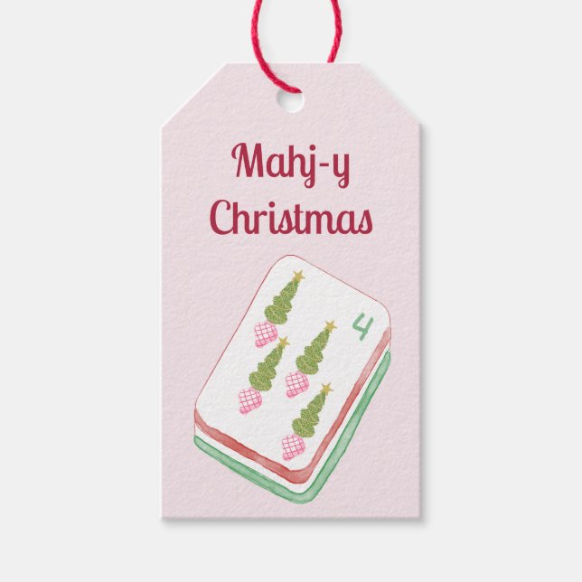 Mahj-y Christmas Topiary Mahjong  Presentetikett (Framsidan)