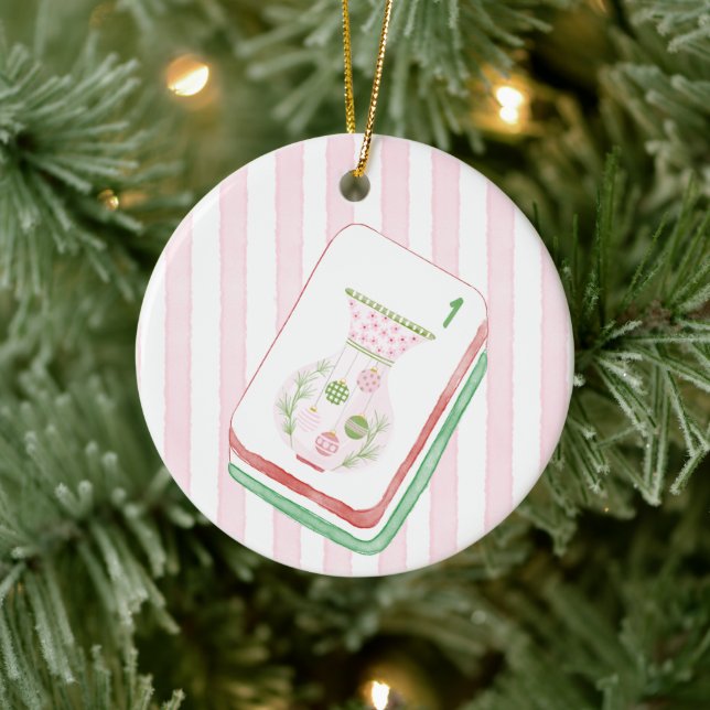 Mahj-y julvas kakelplatta julgransprydnad keramik (Träd)