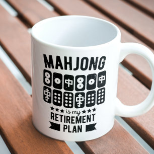 Mahjong är min plan pension   Funny mahjong Kaffemugg