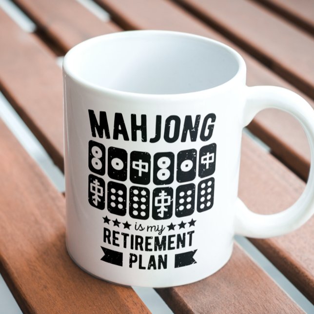Mahjong är min plan pension | Funny mahjong Kaffemugg (Skapare uppladdad)