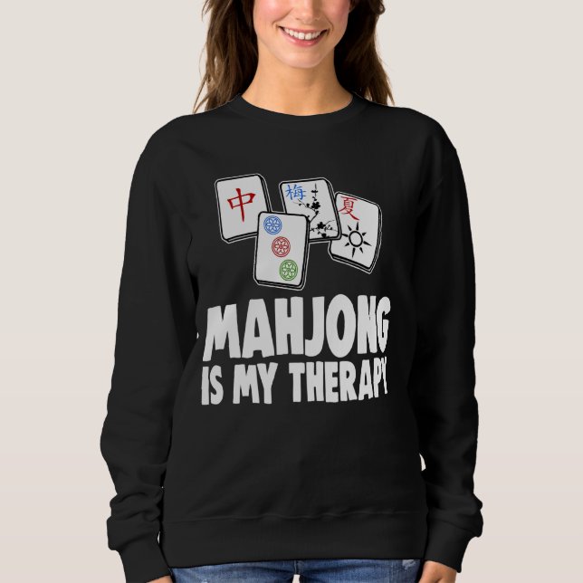 Mahjong är min terapi att kvinnor spelar Älskare T Shirt (Framsida)