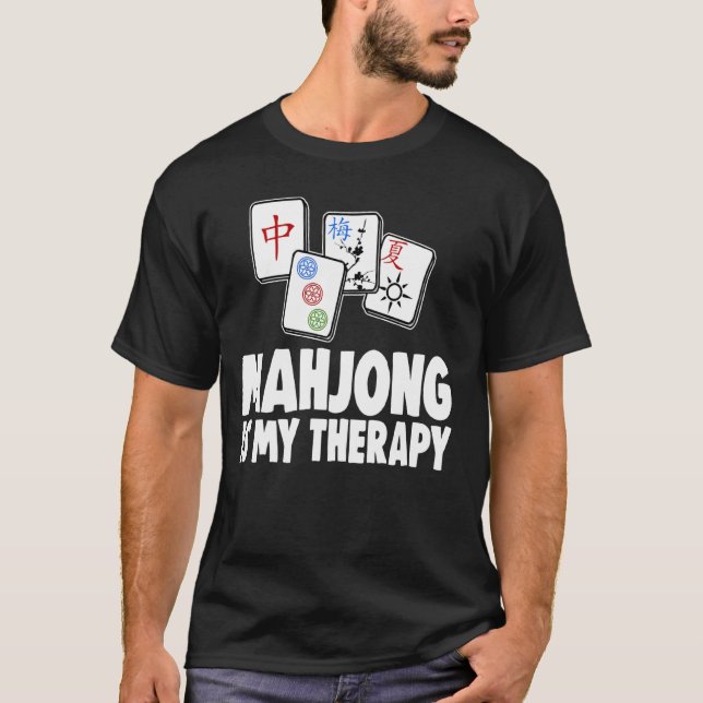 Mahjong är min terapi att kvinnor spelar Älskare T Shirt (Framsida)
