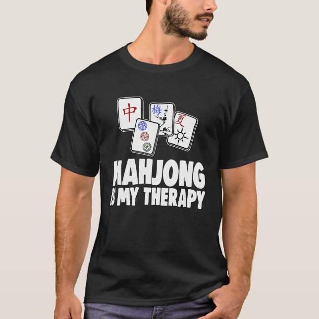 Mahjong är mitt terapispel för kvinnor t shirt (Framsida)