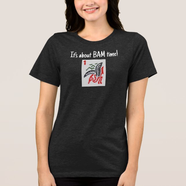 Mahjong Bam Time Tri-Blend  T Shirt (Framsida)
