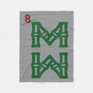 Mahjong Bambu Sozu Åtta Bambu Brickor Kinesisk Mah Fleecefilt