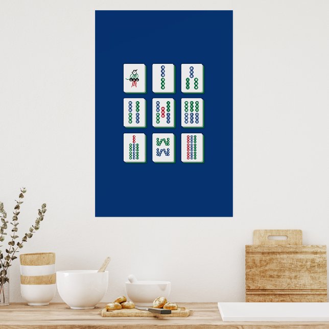 Mahjong Bambuplattor Konsttryck Poster (Kök)