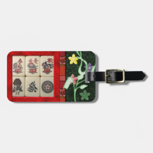 Mahjong belägger med tegel bagagebricka