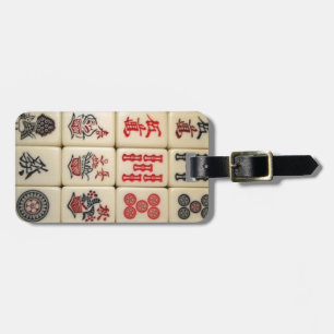 Mahjong belägger med tegel bagagebricka