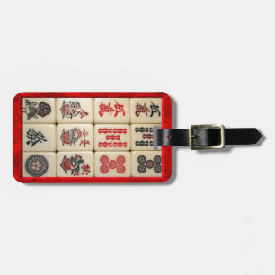 Mahjong belägger med tegel bagagebricka