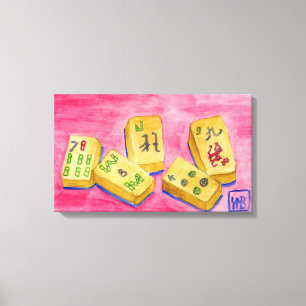 Mahjong belägger med tegel canvastryck