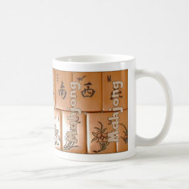 Mahjong belägger med tegel på (uppsättning 4) kaffemugg