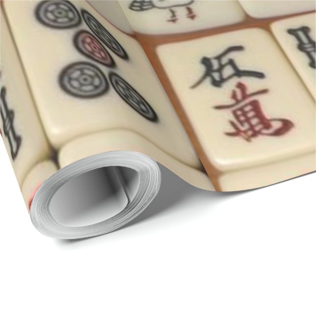 Mahjong belägger med tegel presentpapper (Rullad Hörn)