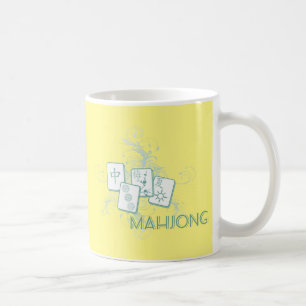 mahjong blue kaffemugg