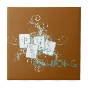mahjong blue kakelplatta