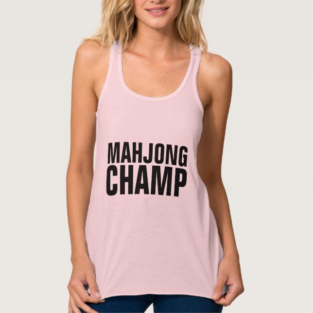 MAHJONG CHAMP T-SHIRTS LINNE MED RACERBACK  (Framsida)