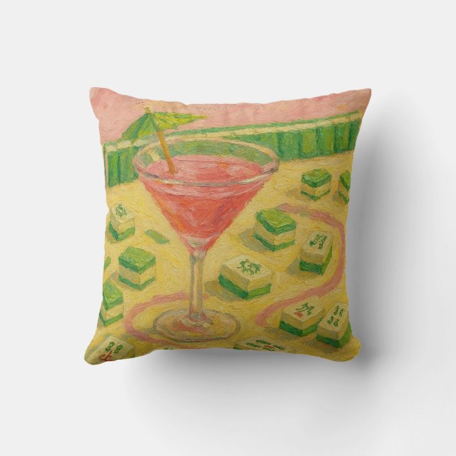 Mahjong Chic Målning Cocktail  Kudde (Baksida)