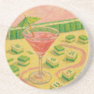 Mahjong Chic Målning Cocktail Underlägg