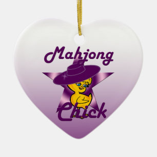Mahjong Chick #9 Julgransprydnad Keramik