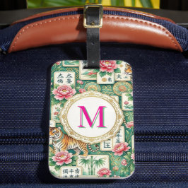 Mahjong Chinoiserie Floral Personalized Monogram Bagagebricka