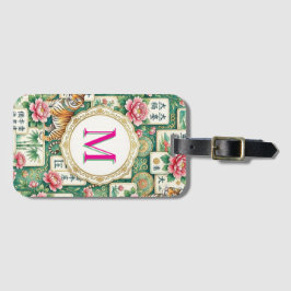 Mahjong Chinoiserie Floral Personalized Monogram Bagagebricka