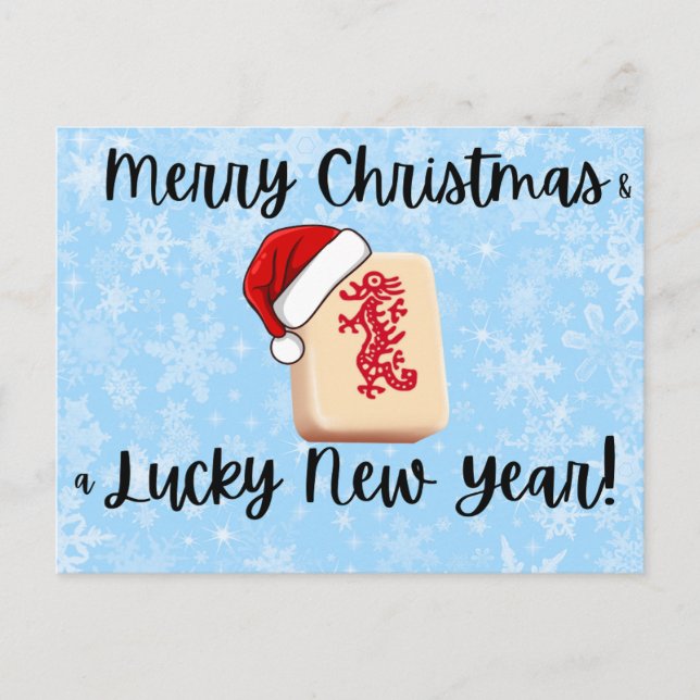 Mahjong Christmas Post Card Helg Vykort (Framsida)