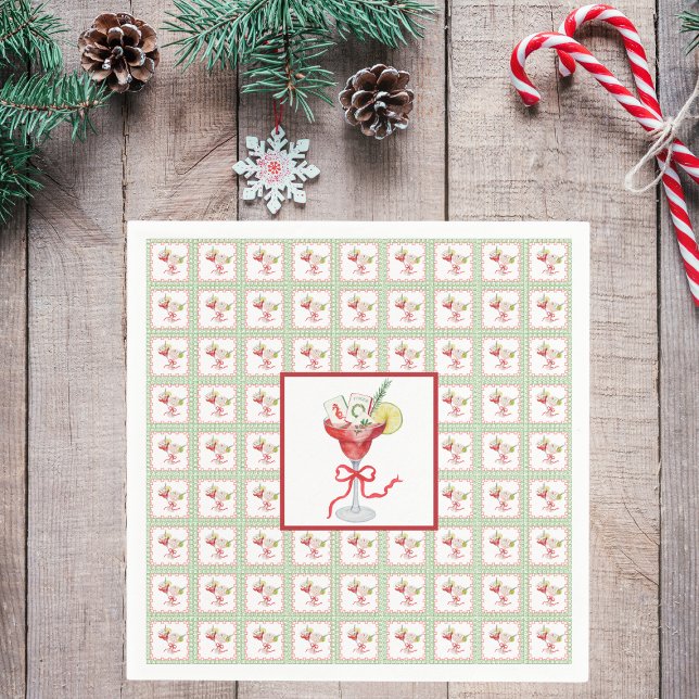 Mahjong Cocktails jul GrandMillennium Grönt Pappersservett (Skapare uppladdad)