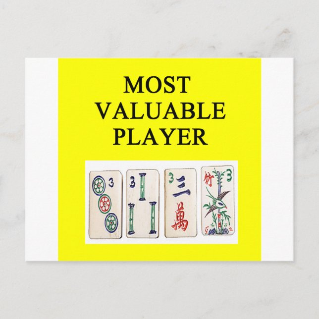 MAHJONG, den mest värdefulla spelaren Vykort (Framsida)