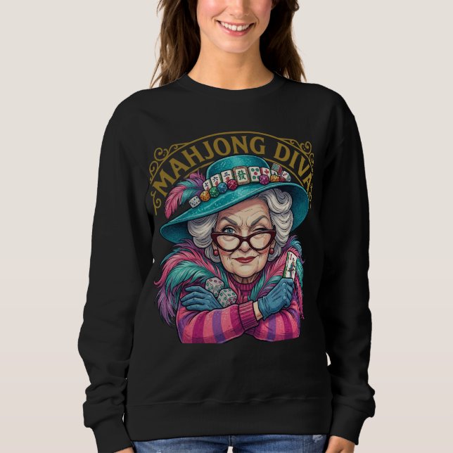 Mahjong Diva Funny Women's T Shirt (Framsida)