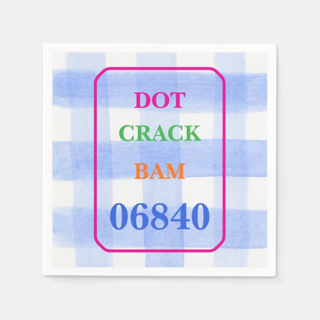 Mahjong Dot Crack Bam Vattenfärg Gingham Pappersservett (Framsidan)