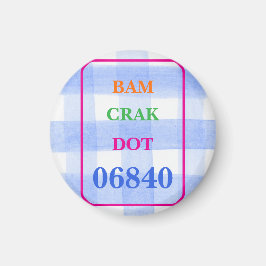 Mahjong Dot Crak Bam Blue Check ZIPCODE Magnet