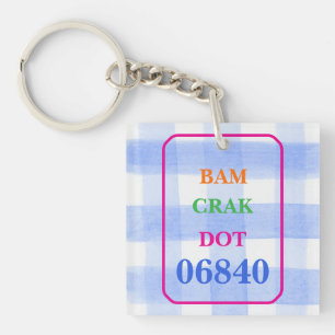Mahjong Dot Crak Bam Blue Check ZIPCODE Nyckelring