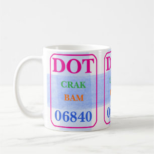 Mahjong Dot Crak Bam Bold Färg Watercolor Check Kaffemugg