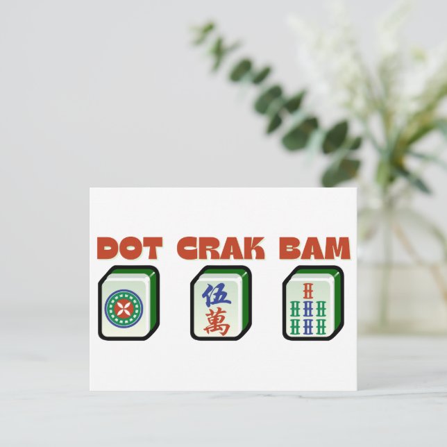 Mahjong Dot Crak Bam Vykort (Stående Fram)
