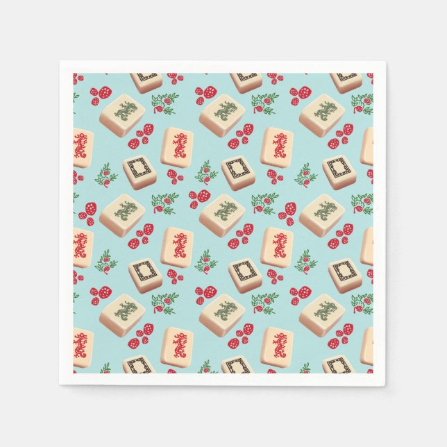 Mahjong Dragon Tile Pappra Napkins Pappersservett (Framsidan)