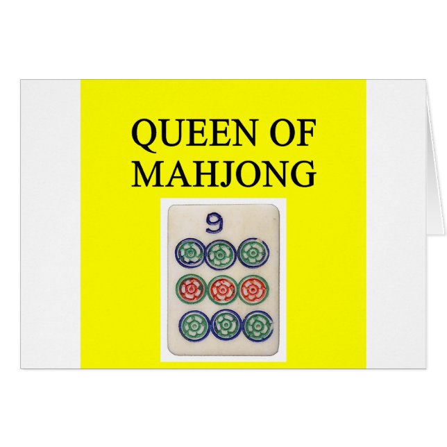 MAHJONG-drottning Hälsningskort (Framsidan Horizontal)