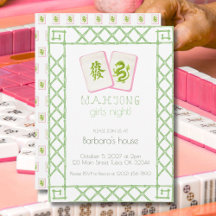 Mahjong-fest-inbjudan, Grön Drakbambu