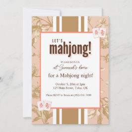 Mahjong-fest-inbjudan, toile, mahjongbrickor inbjudningar