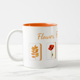 Mahjong Flower Tiles Mug Två-Tonad Mugg