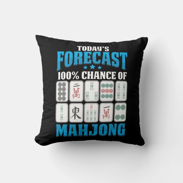 Mahjong Forecast Mah Jong Boardmatch Älskare Kudde (Framsida)