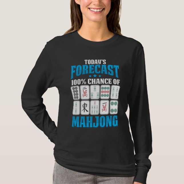 Mahjong Forecast Mah Jong Boardmatch Älskare T Shirt (Framsida)