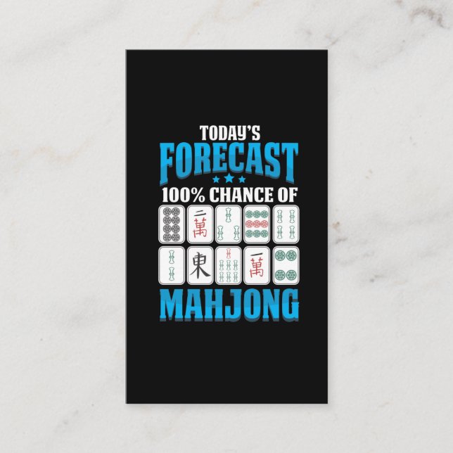 Mahjong Forecast Mah Jong Boardmatch Älskare Visitkort (Framsida)