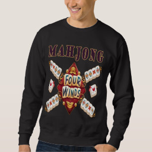 Mahjong Fyra Vind Funny Pun Lång Ärmad Tröja