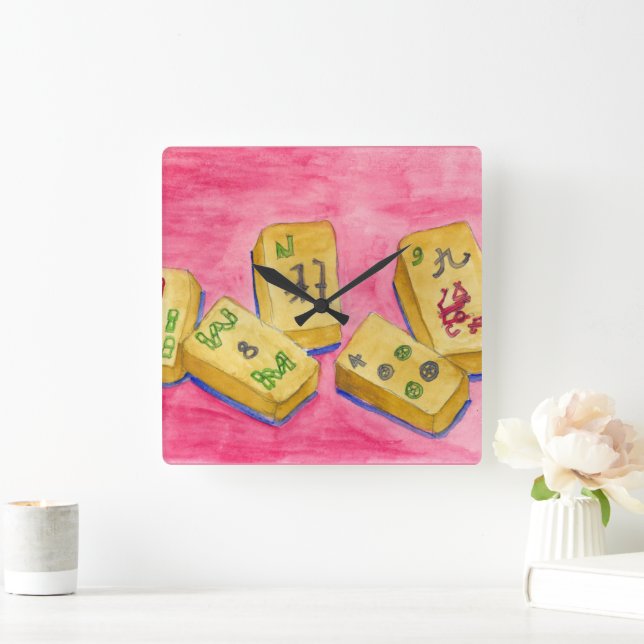 Mahjong Fyrkantig Klocka (Hem)